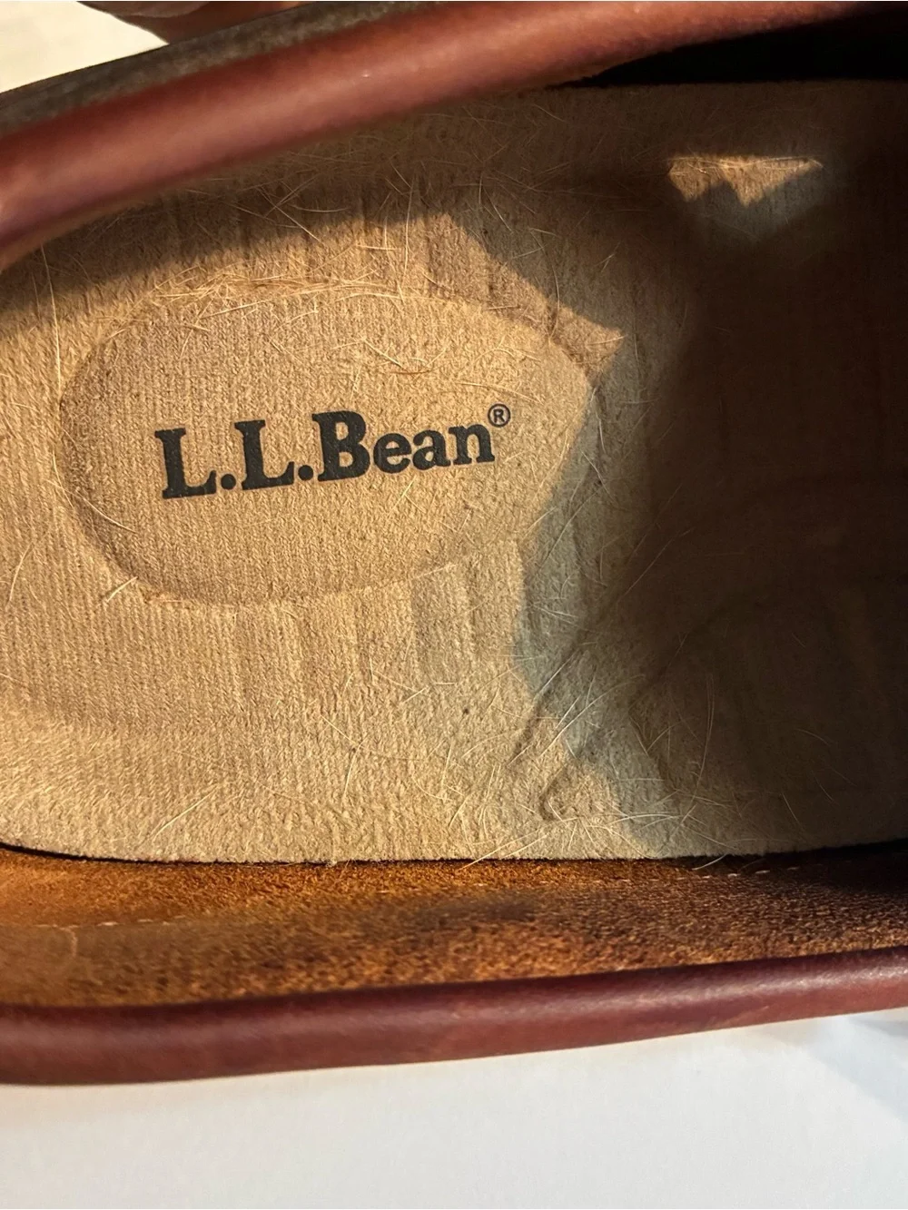 L.L. Bean Men's 8.5 Moccasins Hand Sewn Boat Shoes Leather Brown Loafers